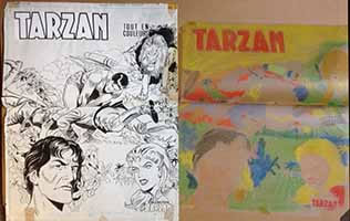 Tarzan – éditions Mondiales - Originaux de couvertures avec calques couleurs